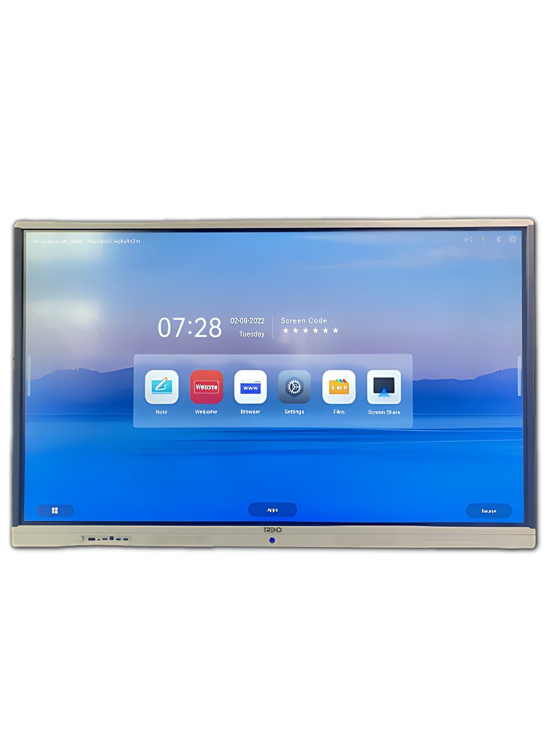 TREND 75" 4K DLED Interactive Display - White Frame, Octa-Core, 8GB RAM, 128GB Storage, Android 14, 40-Point Touch, Google EDLA Certified - Image 1